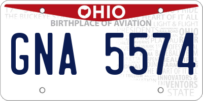 OH license plate GNA5574