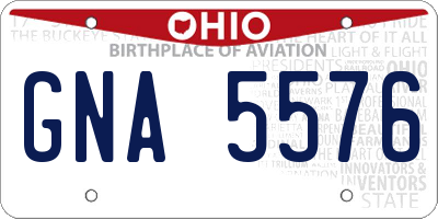 OH license plate GNA5576