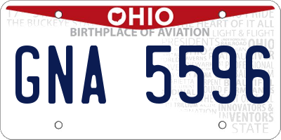 OH license plate GNA5596