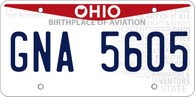 OH license plate GNA5605