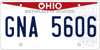 OH license plate GNA5606