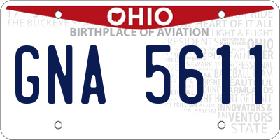 OH license plate GNA5611