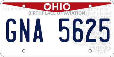 OH license plate GNA5625