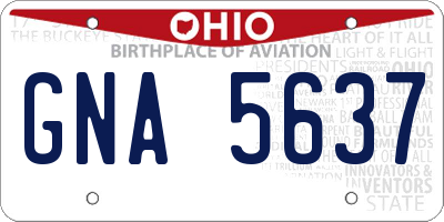 OH license plate GNA5637
