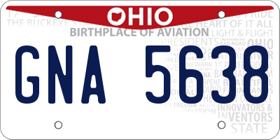 OH license plate GNA5638