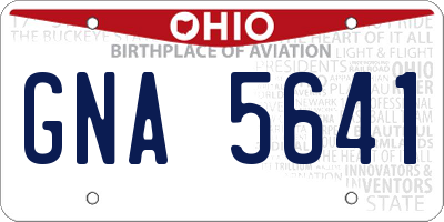 OH license plate GNA5641