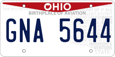 OH license plate GNA5644