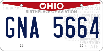 OH license plate GNA5664