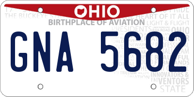 OH license plate GNA5682