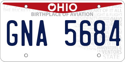 OH license plate GNA5684