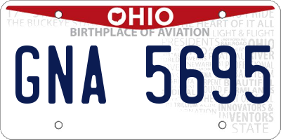 OH license plate GNA5695