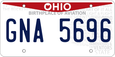OH license plate GNA5696