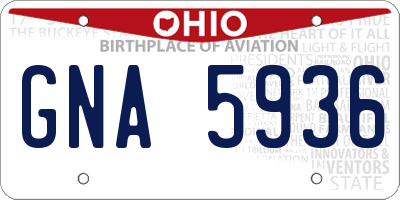 OH license plate GNA5936