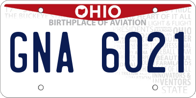 OH license plate GNA6021