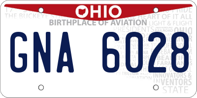 OH license plate GNA6028