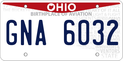 OH license plate GNA6032