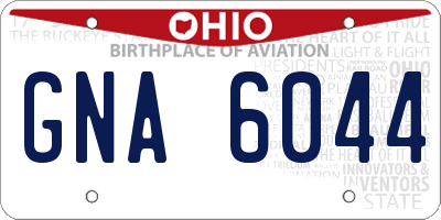 OH license plate GNA6044