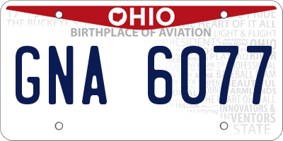 OH license plate GNA6077