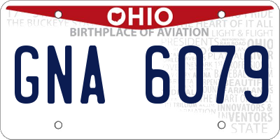 OH license plate GNA6079