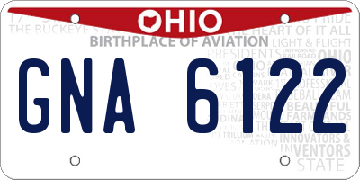 OH license plate GNA6122