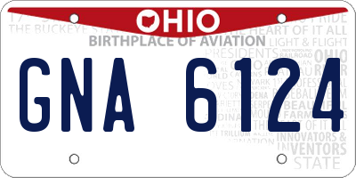 OH license plate GNA6124