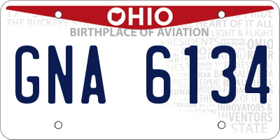 OH license plate GNA6134