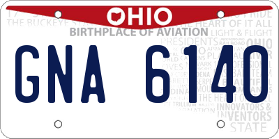 OH license plate GNA6140