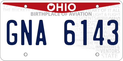 OH license plate GNA6143