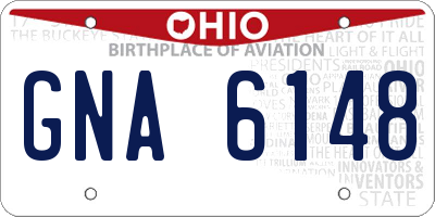 OH license plate GNA6148