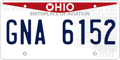 OH license plate GNA6152