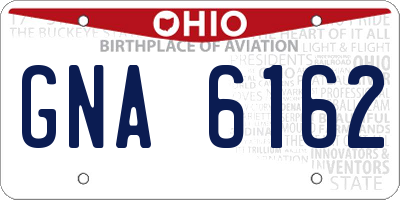 OH license plate GNA6162
