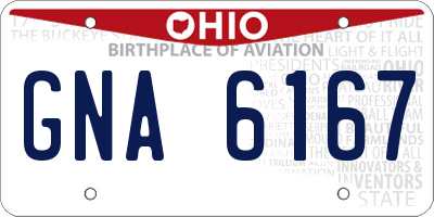 OH license plate GNA6167
