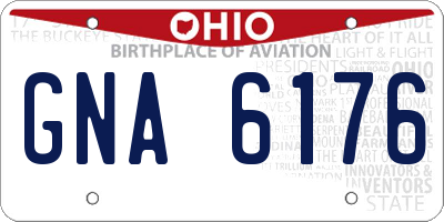 OH license plate GNA6176