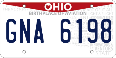 OH license plate GNA6198
