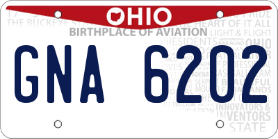 OH license plate GNA6202