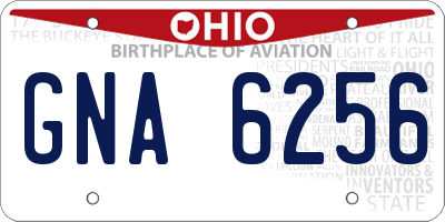 OH license plate GNA6256