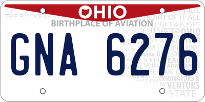 OH license plate GNA6276