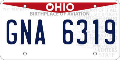 OH license plate GNA6319