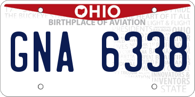 OH license plate GNA6338