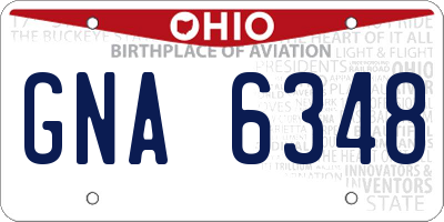 OH license plate GNA6348
