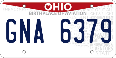 OH license plate GNA6379
