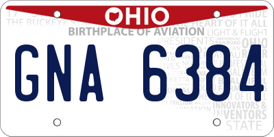 OH license plate GNA6384