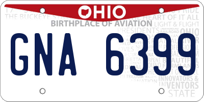 OH license plate GNA6399