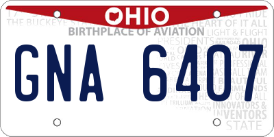 OH license plate GNA6407