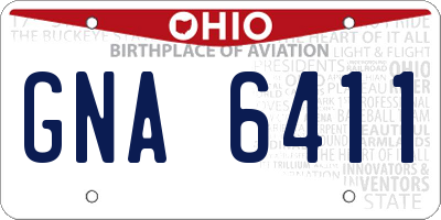 OH license plate GNA6411