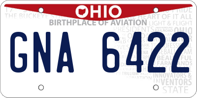 OH license plate GNA6422