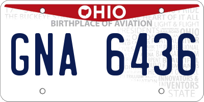 OH license plate GNA6436