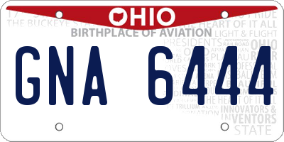OH license plate GNA6444