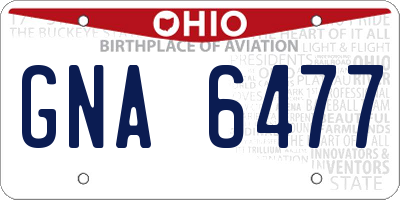 OH license plate GNA6477
