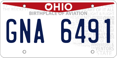 OH license plate GNA6491